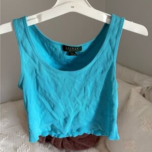 Ralph Lauren Blue Ribbed Tank Top